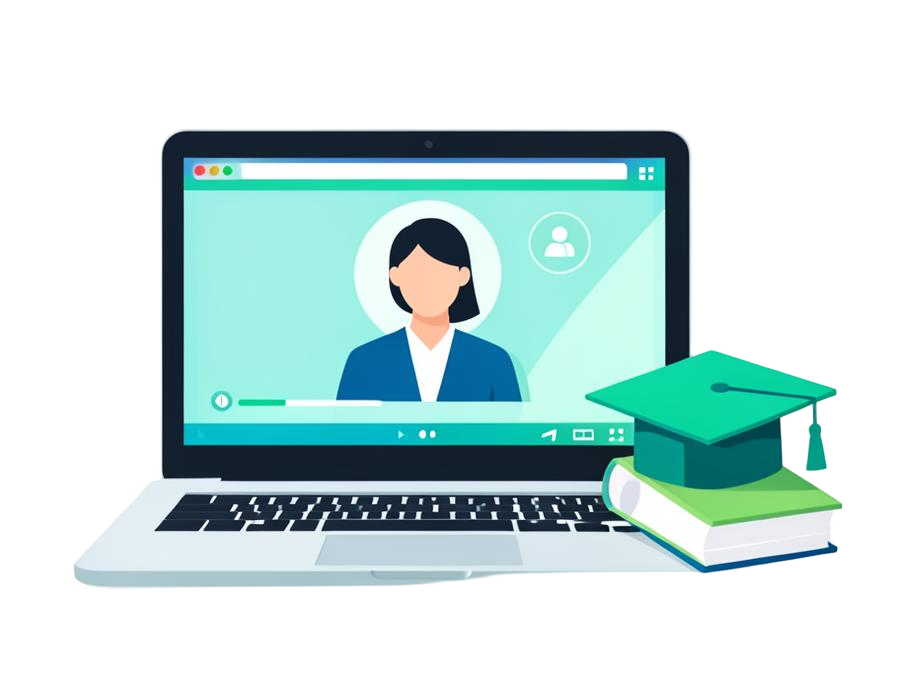 Cours en ligne sur ordinateur portable